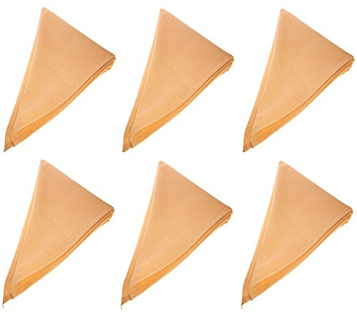 6X Set Stoffservietten 44cm x 44cm Textil Servietten 100% Baumwolle in Apricot