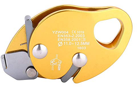 Alomejor Klettern Abseilgerät Selbstbremsend Stopp Abseilgerät Professionelles Sicherungsgerät Klettern Baum Takelage Rettungsausrüstung Ausrüstung für 11-12,5 mm Einfachseil