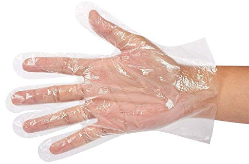 Walabe 500 PCS Plastique Gants jetables Traiteur, Bricolage, Nettoyage Teinture Capillaire PE Gants (Transparent, Taille Unique)