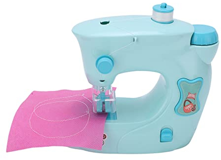 Natudeco Machine à coudre jouet ensemble enfants simulation électrique machine à coudre jouet kit jouet éducatif pour enfants avec tissu à coudre aiguille enfile règle pour plus de 3 ans