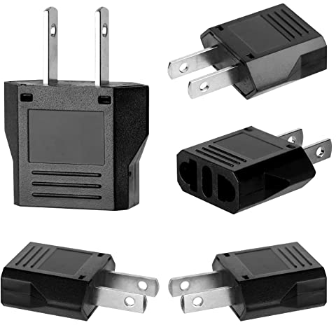 5pièces Adaptateur de Voyage,Adaptateur Prise USA,Adaptateur Prise France vers USA,Adaptateur USA,Adaptateur Prise Canada,Adaptateur Prise Universelle Americaine/Chine/Japon/Canada/Mexique