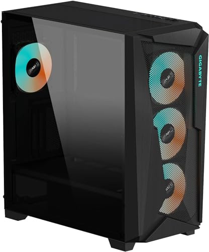 GIGABYTE C301 RGB Tempered Glass E-ATX Black Mid Tower Gaming Chassis 2x3.5' 2x2.5' 2xUSB3.0 Detachable Dust Filter Liquid Cooling PSU Standard ATX