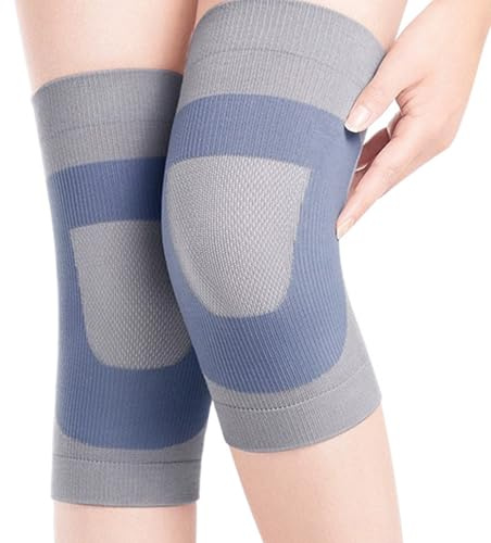 AIDIER Genouillère chaude et élastique en coton antidérapant - Soulagement de la douleur - Chauffe-genoux léger et respirant - Pour l'arthrite - Genouillères - Chauffe-jambes - Pour homme et femme
