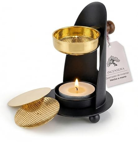 Incensera Bruciatore incenso con colino, Regolabile in Altezza, Elegante e Flessibile Bruciatore, Griglia per Affumicare, Accessori per Affumicatura - Resin Incense Burner