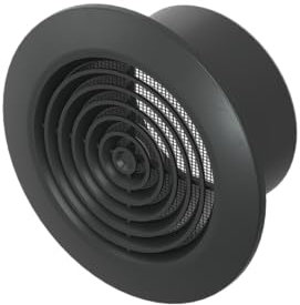 Awenta Round Black Vent Covers for Home Ceiling - 4 Inch/100 mm - Plastic Exhaust Fan Air Grille Cover, Louvered Vent - Vent Cover with Screen Mesh - Soffit Vent Cover for Wall, Bathroom, Dryer Vent