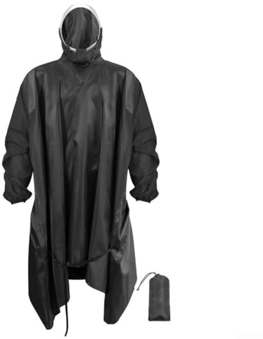 Chaqueta impermeable multifuncional 3 en 1 para senderismo, ciclismo y pesca, con nailon Ripstop impermeable y cintura resistente al viento con bolsa de almacenamiento para un fácil transporte (con