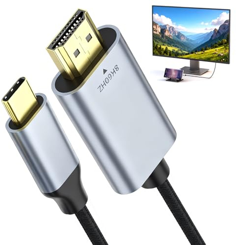 Velozym Cable Adaptador USB-C a HDMI 4K@60Hz 3M, Compatible con Thunderbolt 3/4, Soporta HDR y Audio 3D, para MacBook, iPad Pro, Galaxy S24/S25, iPhone 15/16/17 Pro Max, Monitor, TV, Proyector