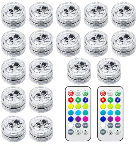 HIULLEN Mini Luces LED Sumergibles, Multicolor LED Iluminación Estanque