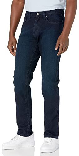 Amazon Essentials Men's Jeans atletisk passform, Blå Overdye, 38W / 32L