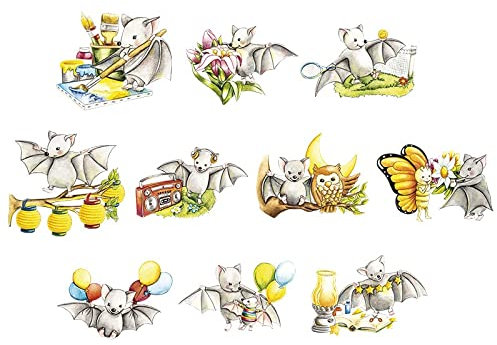ideen mit herz 10 st 3D-klippta mönster, cirka 7–10 cm, i påse, bilder för gör-det-själv och dekoration, gör-det-själv-bilddesign för scrapbooking och dekoration