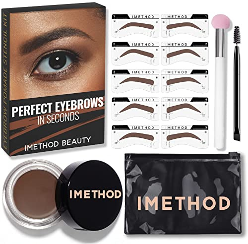 iMethod Set di stencil per sopracciglia – Set di timbri per sopracciglia, fustellatura per sopracciglia, kit trio, kit per stencil e kit per timbri, kit per sopracciglia, biondo