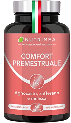 Comfort Premestruale | Integratore per Ciclo Mestruale e SPM | Agnocasto, Zafferano e Melissa | Con Magnesio e Vitamina B6 | Contrasta Sintomi Fisici e Emotivi | 60 Capsule IT