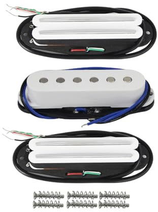 FLEOR Pastilla humbucker de cerámica para guitarra eléctrica ST, color blanco