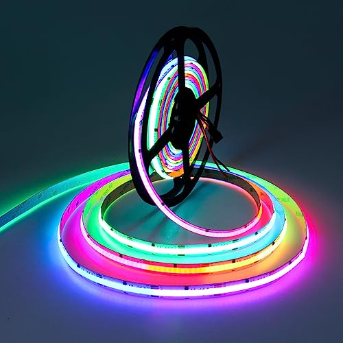 ALITOVE WS2811 Adressierbarer RGB 5M COB LED Streifen 12V LED Strip 3600LEDs Programmierbare Flexible LED Lichtleiste für Schlafzimmer, TV, Heimdekoration (ohne Netzteil und Controller)