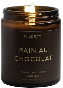 WILDRACE Pain Au Chocolat Candle | Croissant Pastry Luxury Scented Candles | Get Well Soon Gifts for Bakery Lovers | Vegan Organic Soy