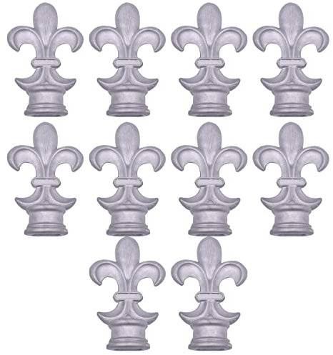 Terminali per Recinzione da 10 Pezzi, Recinzione Ornamentale in Lega di Alluminio con Base Circolare Testa di Lancia per Recinzione Pratica per cancello in Metallo in Ferro battuto da Giardino