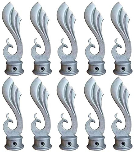 Terminali per Recinzione Ornamentale da 10 Pezzi, Recinzione in Lega di Alluminio con Base Circolare Testa di Lancia per Recinzione Pratica per Cancello in Ferro Battuto da Giardino 25X25mm