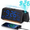 Mesqool LED Projection Alarm Clock, Digital FM Radio Clock with Projector, Dual Alarm and Adjustable Night Light, Temperature and Humidity Display, 5-Level Dimmer with Type C Charging Port
