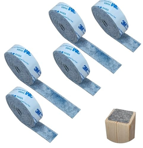 5 Rollen Filzgleiter Selbstklebend - Möbelpads Rolle, 100cm x 2cm DIY Selbstklebendes Filz für Möbel, Schwerlast-Bodenschutzpolster für Sofa, Tür, Stuhl, Tisch - Kratzschutz und Geräuschdämmung