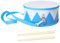Kleine Trommel für Kinder: Schlaginstrument mit 2 Trommelstöcken und Verstellbarem Gurt für Kinder - Neujahr, Weihnachten, Halloween und Geburtstage (Blue)