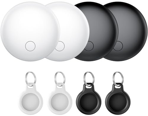 Air Tracker Tag-4 Pezzi, Smart Tag Compatibile con Apple Find My (Solo IOS), Bluetooth Localizzatore per Portafogli, Chiavi, Zaini, Bagagli, 100dB Bip, Batteria Sostituibile, IP68 impermeabile