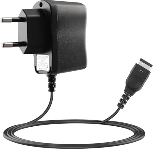 Ladegerät für Nintendo DS, Netzadapter, Ladegerät für DS Lite, Ladegerät Power Adapter, tragbar, für Spielekonsole 1,5 m, Reise-Wandkabel (schwarz)