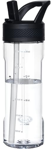 OLDLEY 20 oz Kids Clear Water Bottle with Straw Lid,Clear