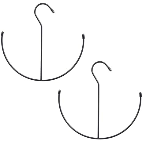 Bremorou 2 Pack Belt Hanger for Wardrobe Door Scarf and Belt Hangers Non-Slip Baseball Hat Hanger Black Metal Hat Organizer Racks Closet Organizer Hook Rack for Sport Bra Tank Tops Ties Camisoles