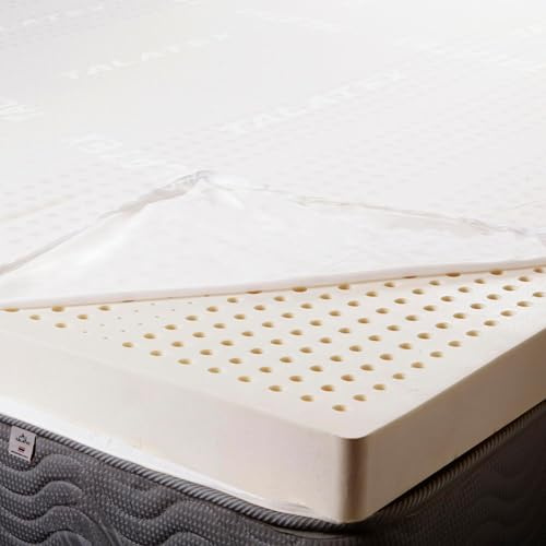 Talatex Natural Dunlop Latex Mattress Topper– Single & Double Sizes | 3 Massage Zones | Ideal for Student, Renter & Small Space | Medium Firm Support, Helps Relief Back Pain (150x200x5cm)