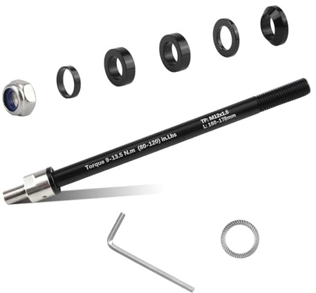 Adaptateur M12 X 1,5 pour Remorque de Vélo Adaptateur D'axe 160-178mm Longueur de Tige Réglable Axe ge Roue Compatible avec La Plupart des Attelages de Remorque de Vélo