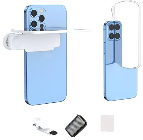 KLINNA Objectif de téléphone portable, clip d'appareil photo réglable comme verres à selfie pour téléphone portable, miroir pliant en verre HD pour des reflets époustouflants - Capturez instantanément