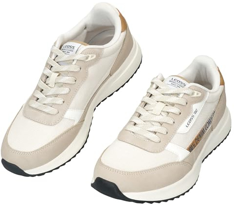LEOSS ORIGINAL Scarpe Multiuso Uomo Scarpe Ortopediche Sportive Supporto Plantare Stabili Respirabili Allenamenti Casa (Beige, 44 EU, MLE260292-7)