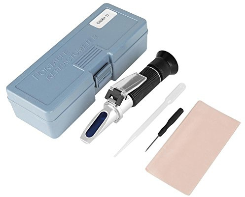 Professional Hand Held Accurate Refractometer Salinity Refractometer 0-100‰ Cutting Oil Fluid Refractometer 0-32%(#1)