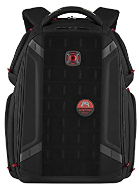 WENGER PlayerOne Gaming Laptop-Rucksack, Notebook bis 17 Zoll, Tablet bis 12 Zoll, Organizer, 29 l, Damen Herren, Business Uni Schule Reisen, Schwarz, 611650