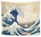 YONGFOTO 180x160cm Ukiyo-e Tapisserie Berg Fuji 36 Ansichten Zimmer Wandbehang die große Welle vor Kanagawa Landschaft Wandkunst Japanisch Traditionelle Malerei Toyo-Stil Tapisserien