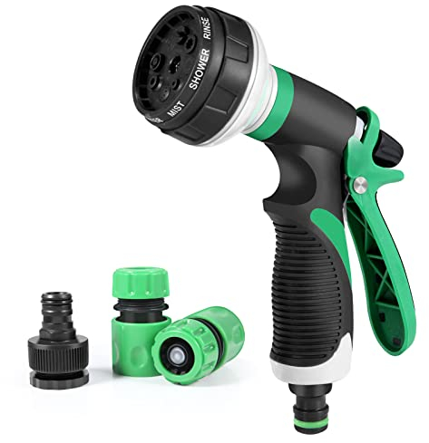 moinkerin Garten Handbrause Gartenschlauch Aufsatz Gartenbrause für Bewässerung Pflanzen oder Rasen, Reinigung Haustiere, Reinigung von Windows 1/2‘’ Schlauch(1, Grün)