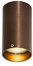 Qazqa tuba - Spot plafond, plafonnier - 1 lumière - Ø 5.6 cm - Bronze - Moderne - éclairage intérieur - Salon I Chambre I Cuisine I Salle à manger
