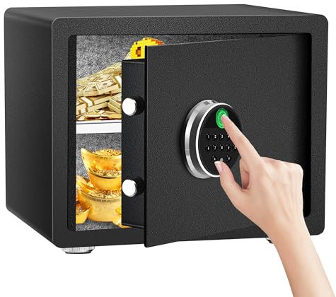 HSGCJS Biometric Fingerprint Safe, Home Storage Box with full Digital Keypad,Security Safe For Home,Office and Hotel-38 * 30 * 30 CM,1.2 Cubic Feet