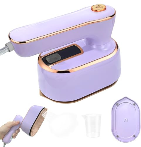 PCKOBEVER Travel Steam Iron,1000w Handheld Mini Travel Steam Iron Portable Iron Machine,2 in 1 Foldable Steamer Iron With 15s Fast Heat Up,180° Rotating Dry and Wet Ironing for Home and Travel