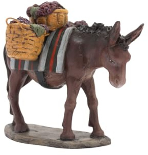 Borrico con cesti d'uva | Figure misteriose |Figure del presepe |Serie 11 cm| Progettato da José Luis Mayo Decorazione natalizia |Nascita