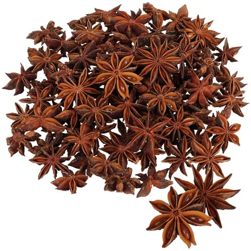 com-four® 100x Anice Stellato - Decorazione Natalizia sparsa - Piccole Stelle di spezie per Decorare ghirlande, Regali e Come Decorazione da tavola (100 Pezzi)