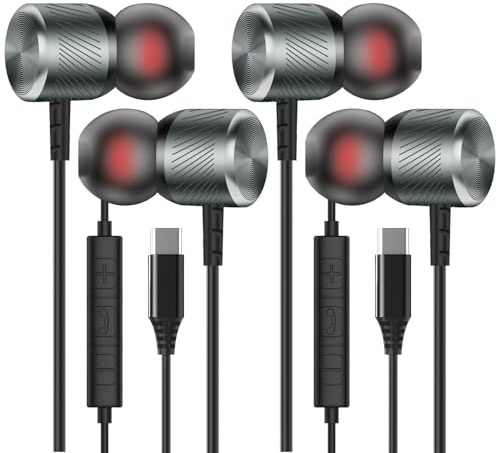 MUNSKT Écouteurs USB C pour iPhone 16 15 Pro Max, écouteurs intra-auriculaires avec fil pour Samsung Galaxy S24/S24+ Ultra, S23/S23+ Ultra, écouteurs avec fil Samsung avec contrôle du volume