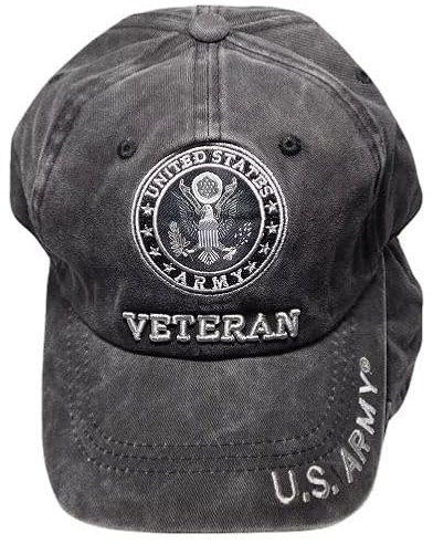 U.S. Army Veteran Subdued Grey Gray Cotton Embroidered Cap Hat - Licensed X1