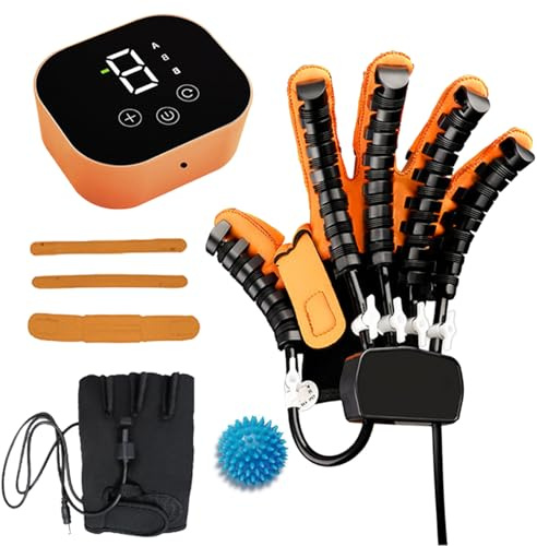 XNKLPY Guanto per Fisioterapia della Mano Intensità Regolabile Ringiovanisci Le Dita per Ictus Paralisi Cerebrale Emiplegia Brain Infarction And Hand Treatments(Size:Mano Destra L,Color:A)