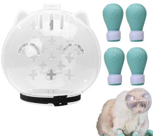 Muselière à bulles pour chat, boule de toilettage avec bottes | Accessoires anti-rayures pour animaux de compagnie pour le bain, le lavage, la coupe, les visites vétérinaires, les voyages