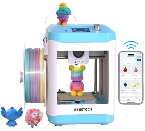 Impresora 3D GIANTARM GEEETECH M1S con Wi-Fi, Control Inteligente y Pantalla a Color. Miniimpresora 3D para Principiantes, extrusor de accionamiento Directo y Velocidad de impresión 250 mm/s más.