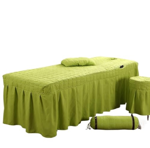 Skönhetssalong sänglakan 5 st trosor kjol överkast med hål kropp massageskydd (fruktgrön, 185 cm x 70 cm)