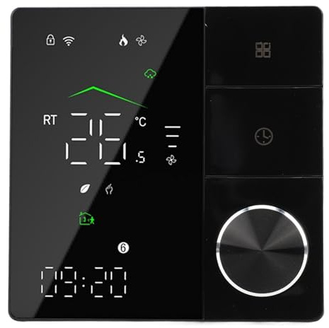 Masyrt Elektrisk uppvärmning programmerbar termostat för hem, röst- och APP-kontroll pekskärm WiFi smart termostat AC95-240V med ramlös design