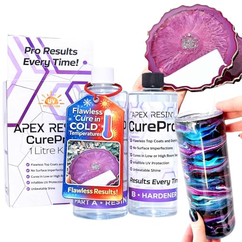 APEX Resin CurePro Epoxy Resin Kit, Crystal Clear, UV Resistant 1L