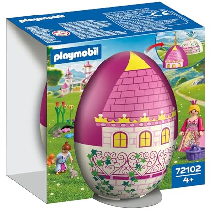 Playmobil 72102 Play Egg: Princess – Egg Playset with Princess Figures, Rabbits & Garden Accessories, Reusable Case for Boys and Girls Ages 4+